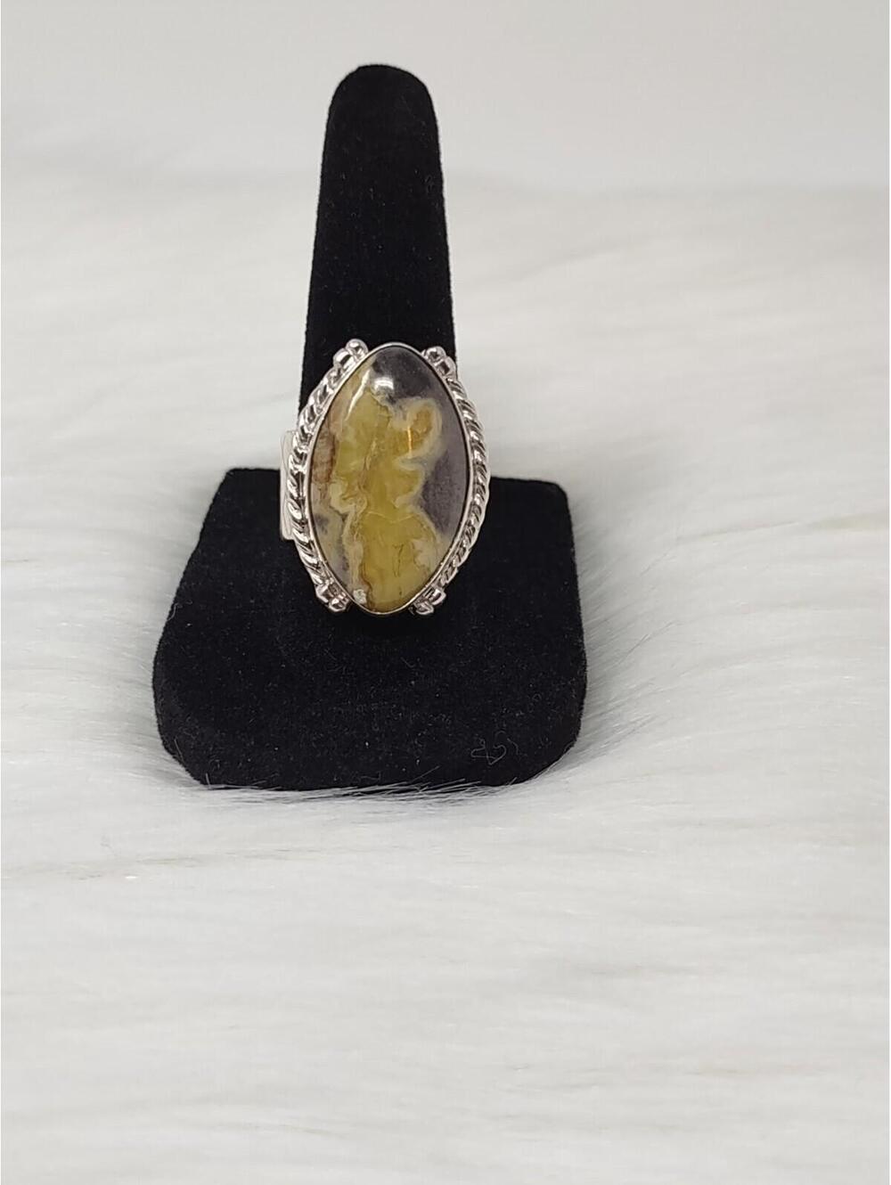 Jay King DTR 925 Bumblebee Jasper Statement Ring Sz 8